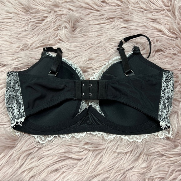 VICTORIA’S SECRET 34DD Very Sexy Faux Leather & Lace Lined Plunge Bra Like New! - Picture 6 of 11